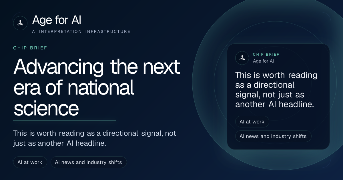 Advancing the next era of national science