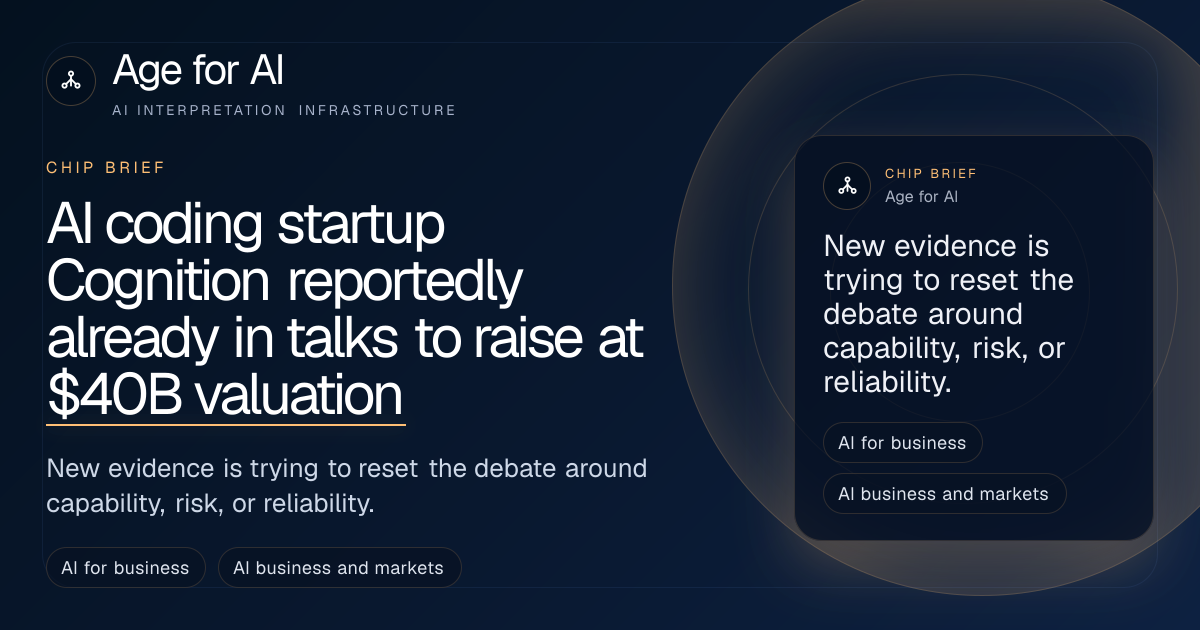 AI coding startup Cognition reportedly already in talks to raise at $40B valuation