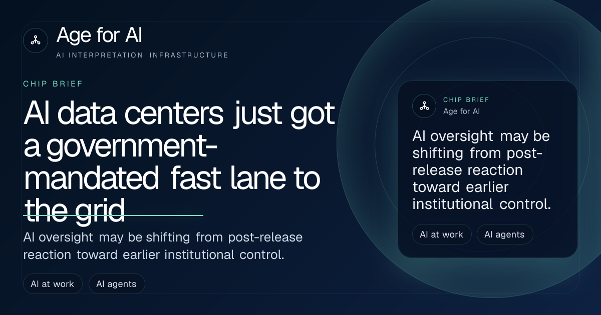 AI data centers just got a government-mandated fast lane to the grid