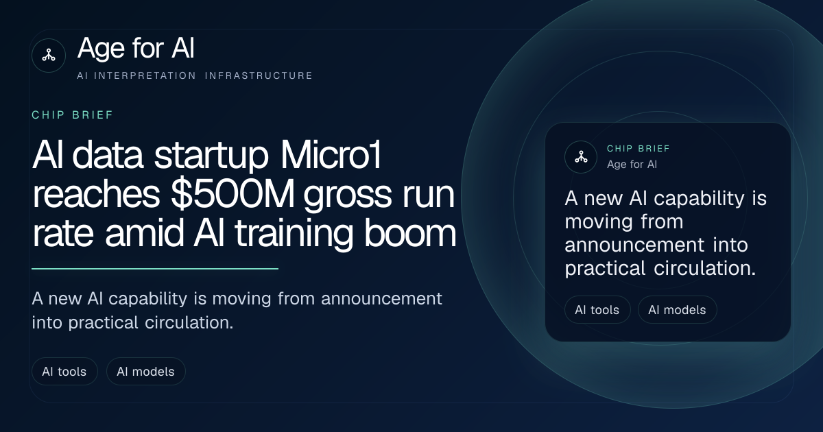 AI data startup Micro1 reaches $500M gross run rate amid AI training boom