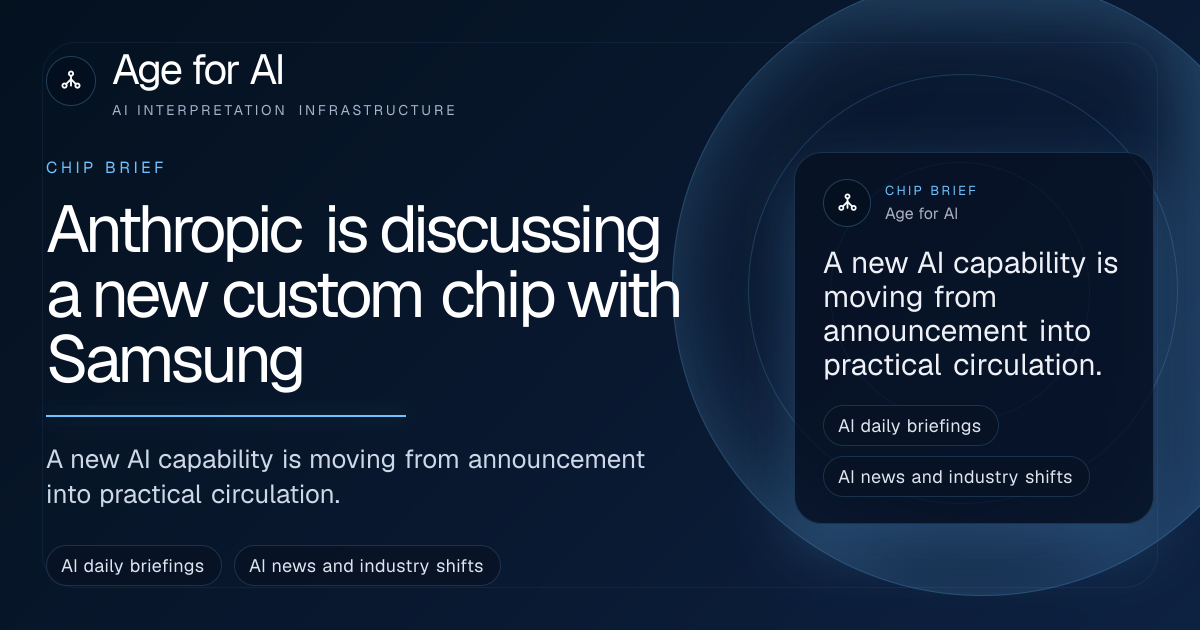 Anthropic is discussing a new custom chip with Samsung