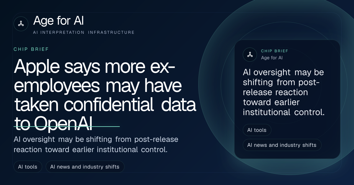 Apple says more ex-employees may have taken confidential data to OpenAI