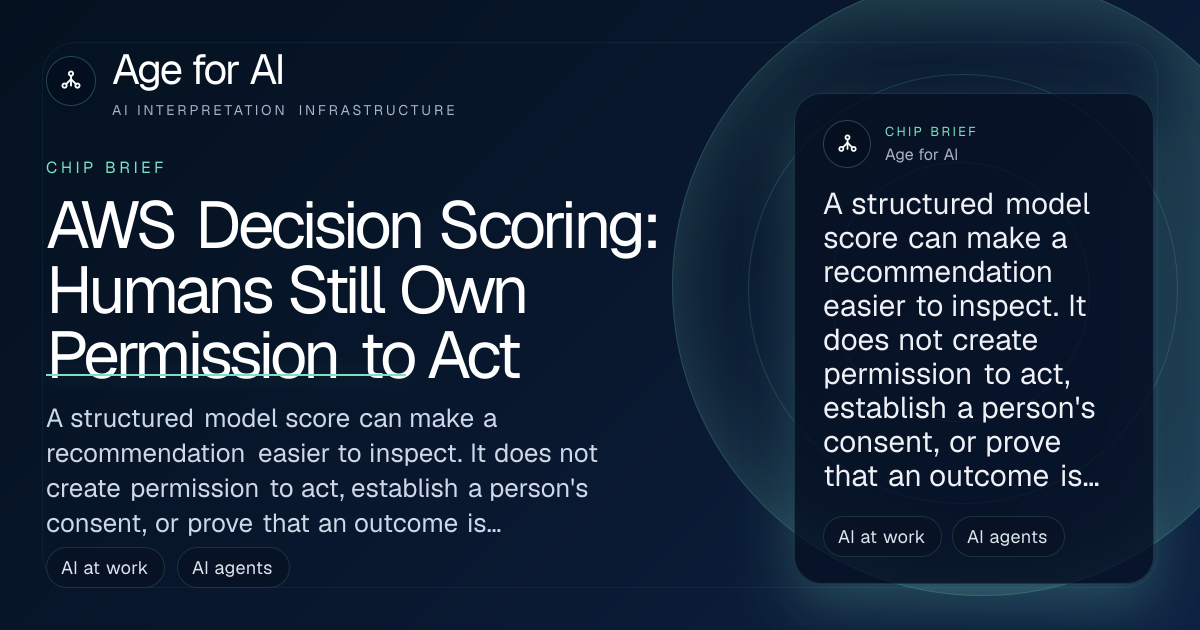 AWS Decision Scoring: Humans Still Own Permission to Act