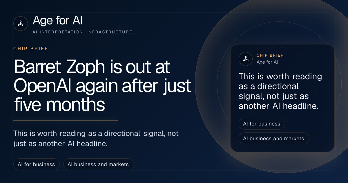 Barret Zoph is out at OpenAI again after just five months