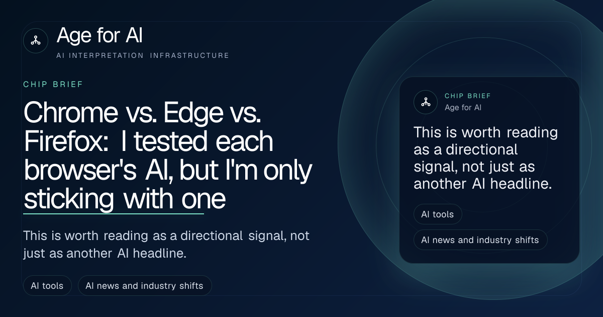 Chrome vs. Edge vs. Firefox: I tested each browser's AI, but I'm only sticking with one