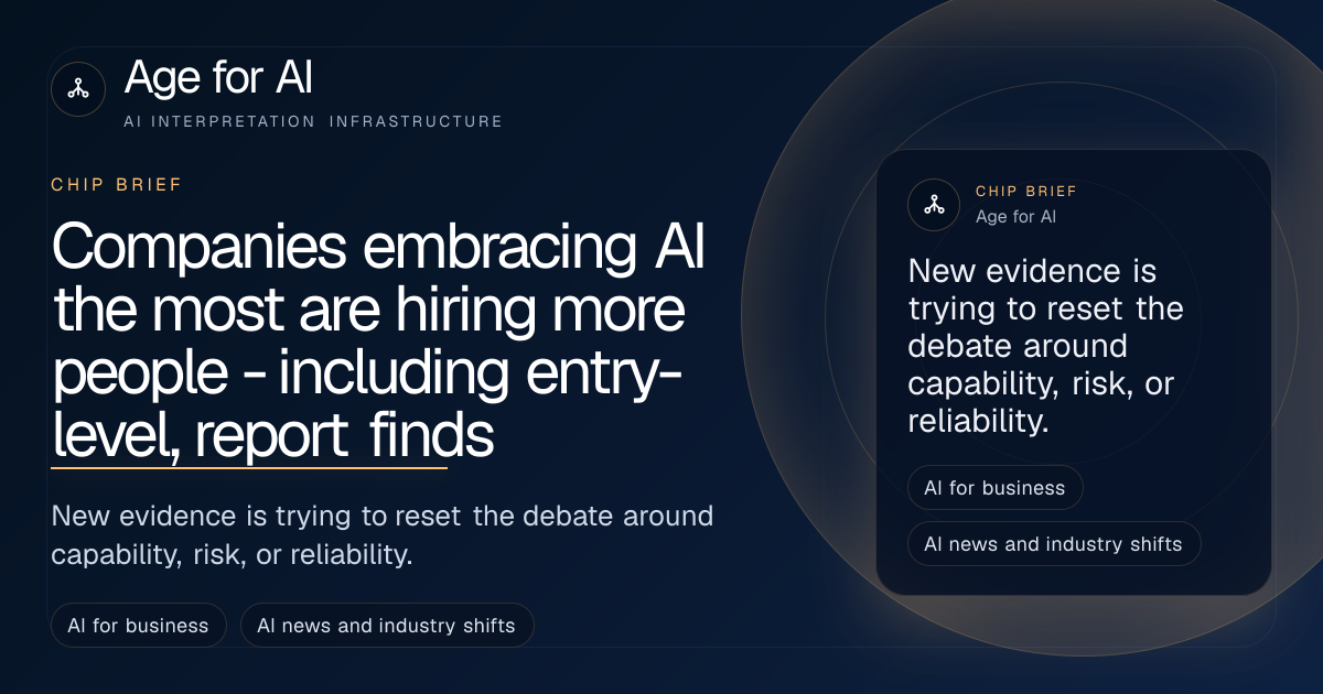 Companies embracing AI the most are hiring more people - including entry-level, report finds