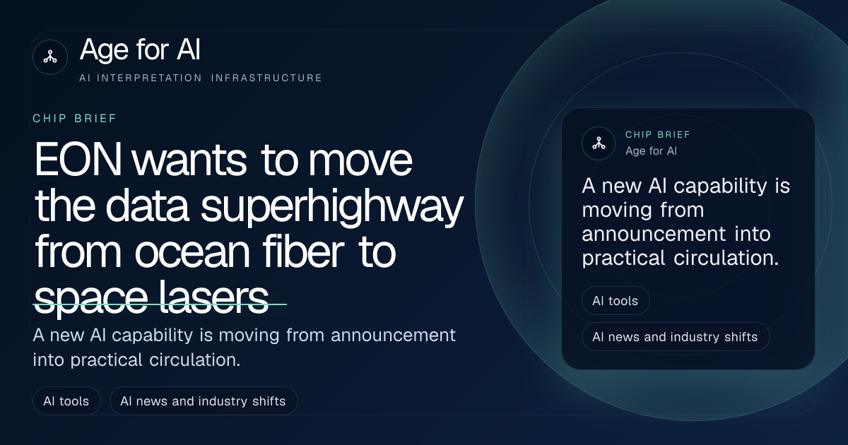 EON wants to move the data superhighway from ocean fiber to space lasers