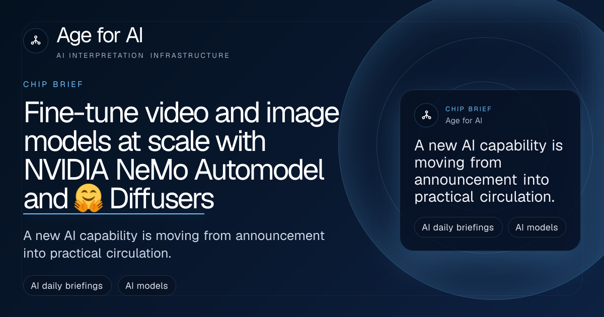 Fine-tune video and image models at scale with NVIDIA NeMo Automodel and 🤗 Diffusers