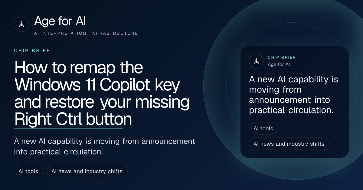 How to remap the Windows 11 Copilot key and restore your missing Right Ctrl button
