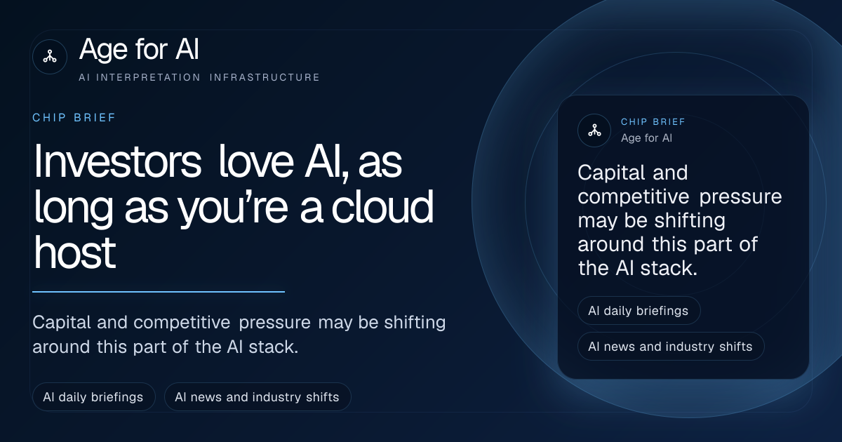 Investors love AI, as long as you’re a cloud host