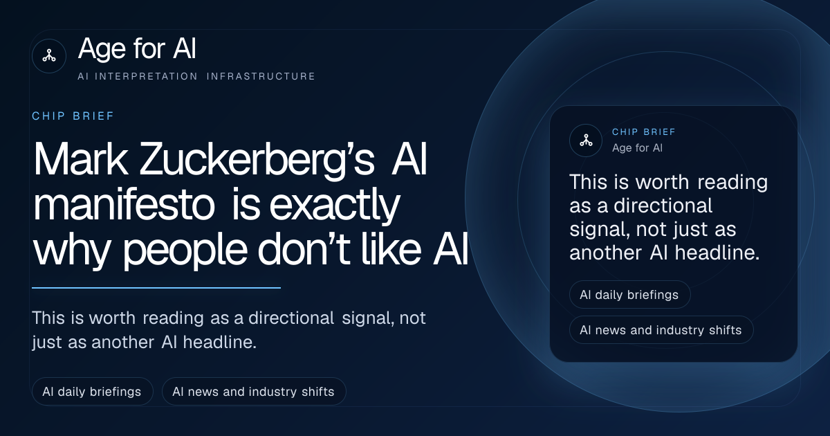 Mark Zuckerberg’s AI manifesto is exactly why people don’t like AI