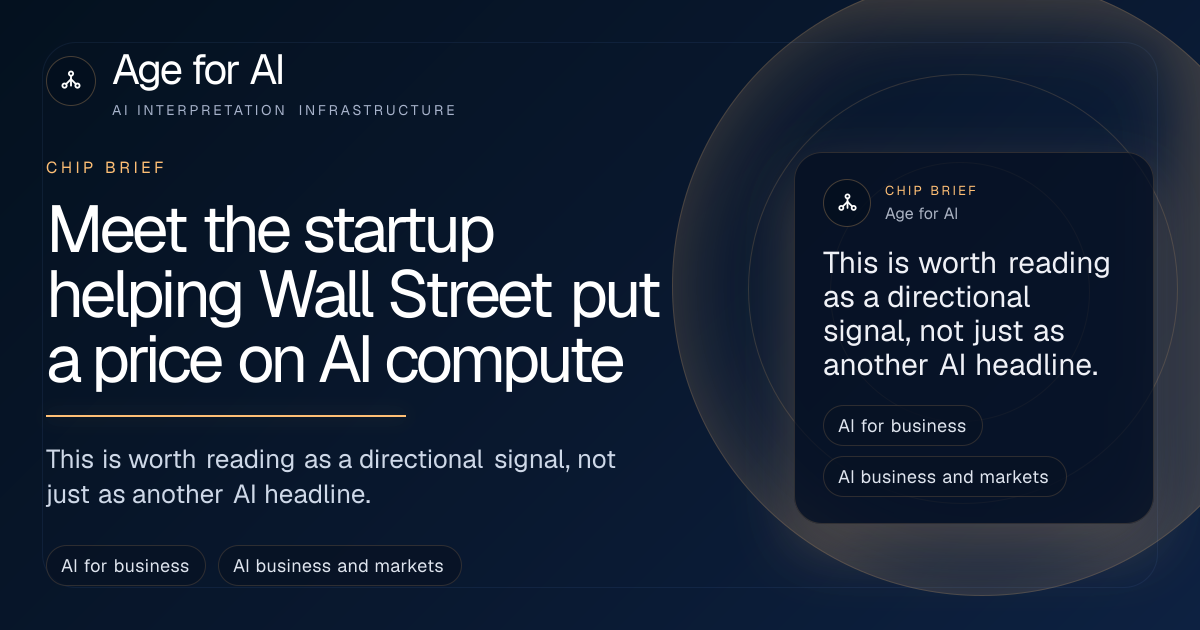 Meet the startup helping Wall Street put a price on AI compute