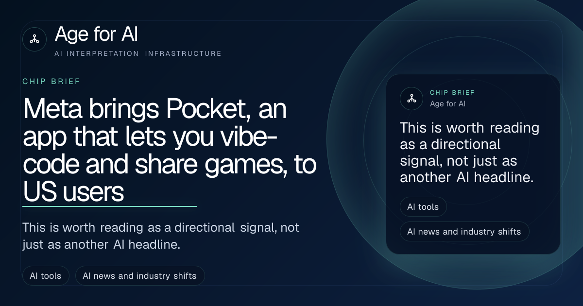 Meta brings Pocket, an app that lets you vibe-code and share games, to US users