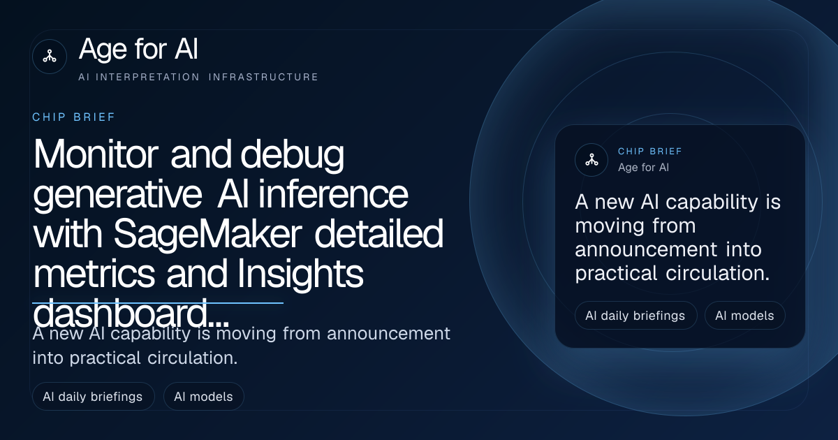 Monitor and debug generative AI inference with SageMaker detailed metrics and Insights dashboard on CloudWatch