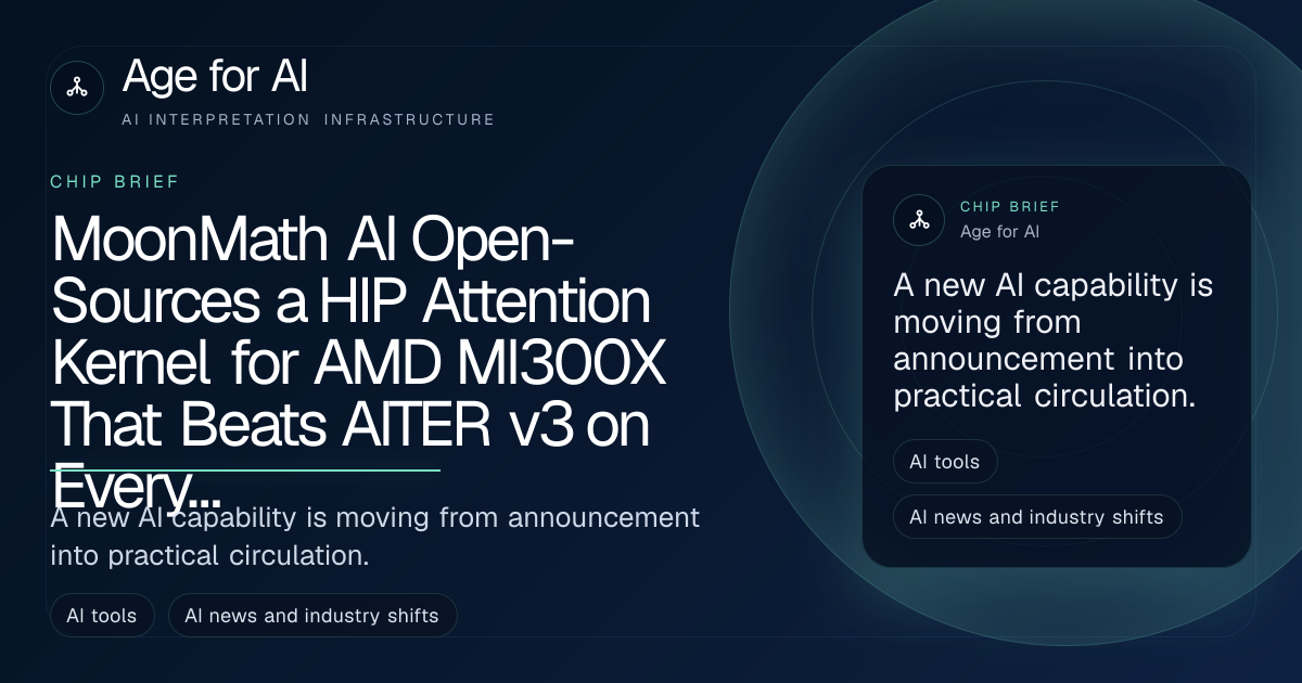 MoonMath AI Open-Sources a HIP Attention Kernel for AMD MI300X That Beats AITER v3 on Every Shape and Rounding Mode