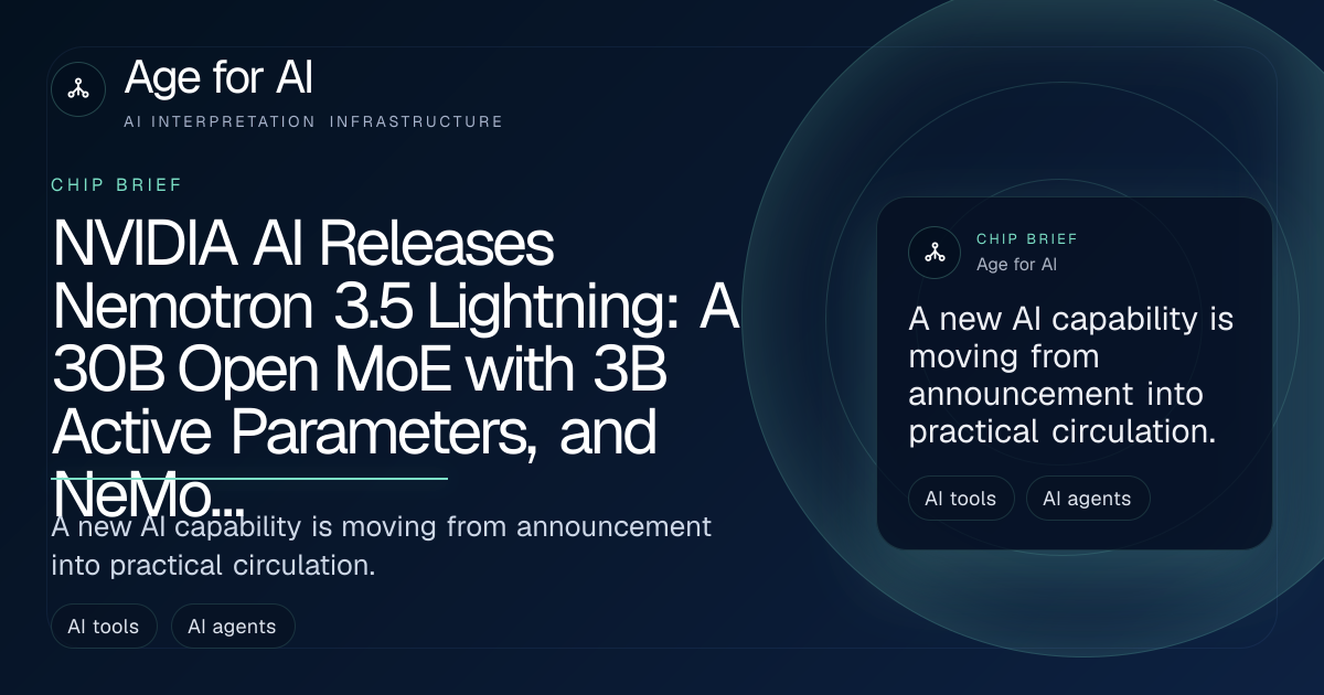 NVIDIA AI Releases Nemotron 3.5 Lightning: A 30B Open MoE with 3B Active Parameters, and NeMo Switchyard Model Router