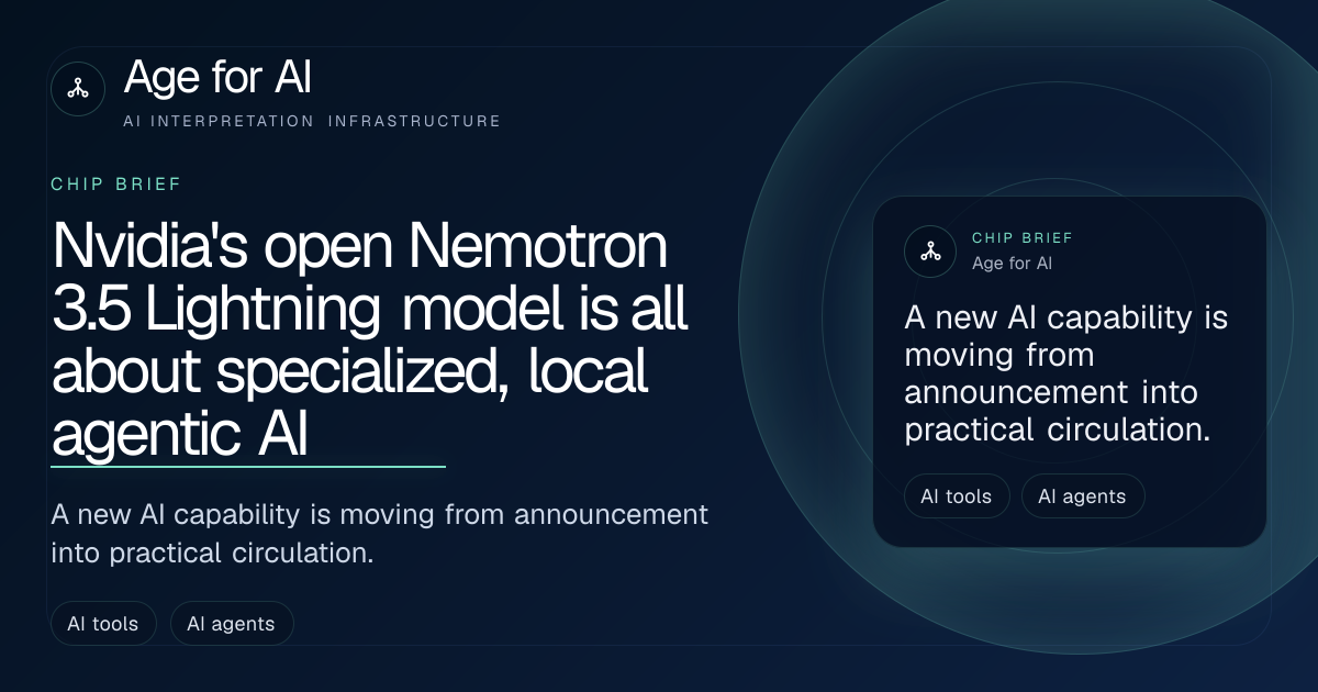 Nvidia's open Nemotron 3.5 Lightning model is all about specialized, local agentic AI