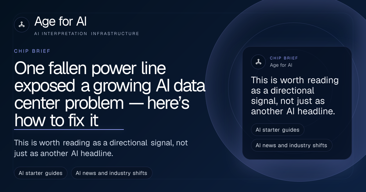 One fallen power line exposed a growing AI data center problem — here’s how to fix it