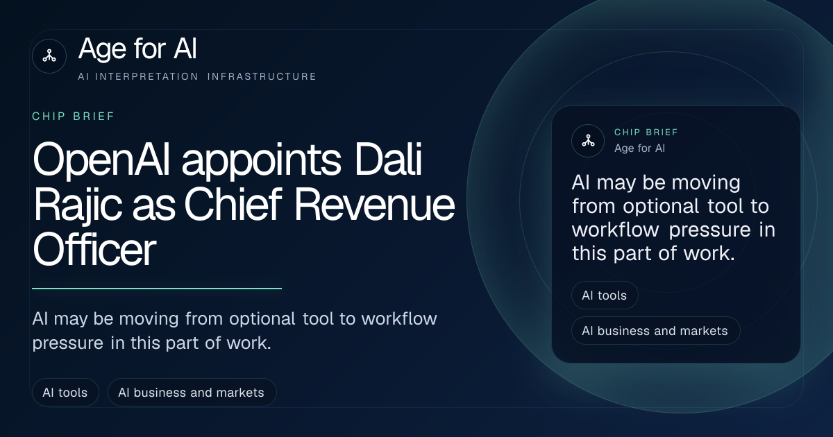 OpenAI appoints Dali Rajic as Chief Revenue Officer