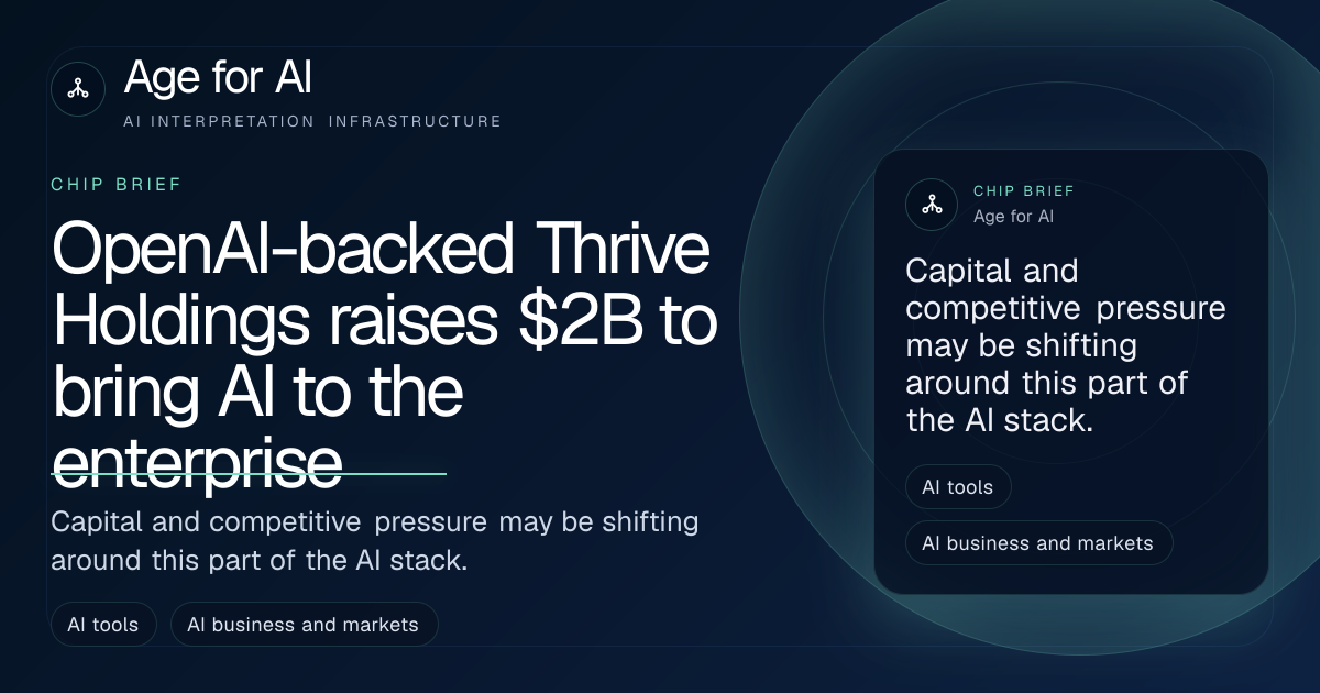 OpenAI-backed Thrive Holdings raises $2B to bring AI to the enterprise