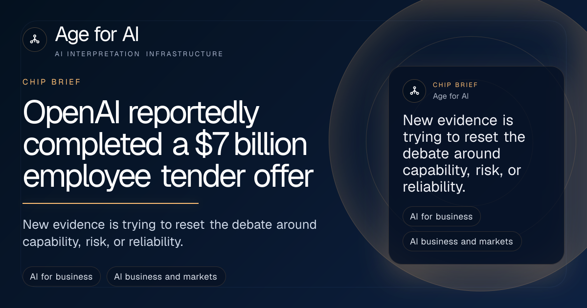 OpenAI reportedly completed a $7 billion employee tender offer
