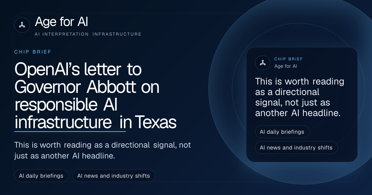 OpenAI’s letter to Governor Abbott on responsible AI infrastructure in Texas
