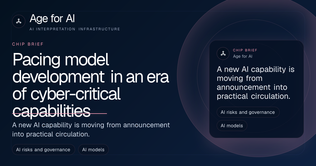 Pacing model development in an era of cyber-critical capabilities