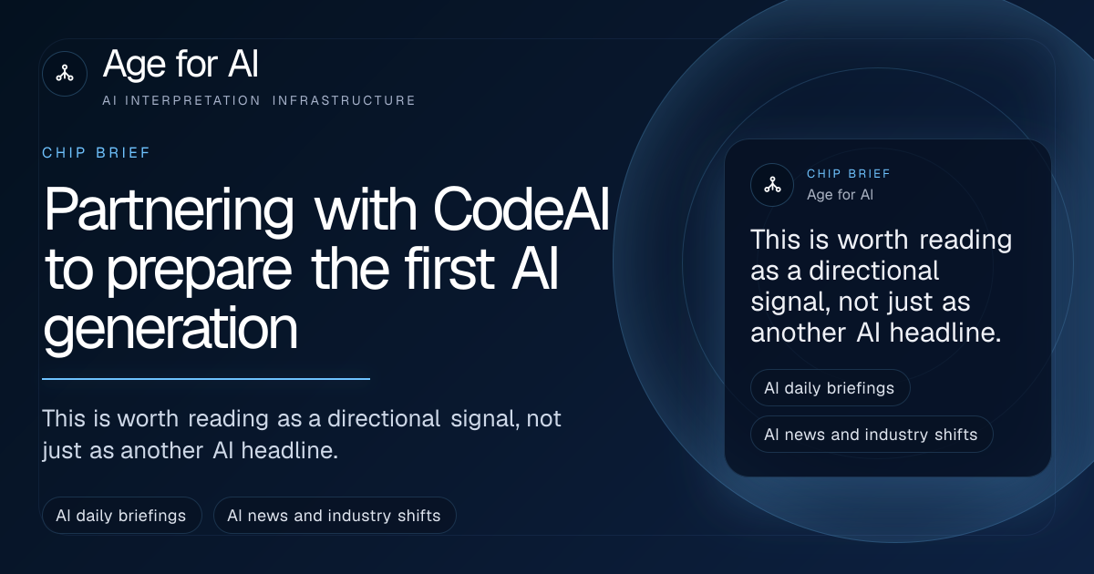 Partnering with CodeAI to prepare the first AI generation
