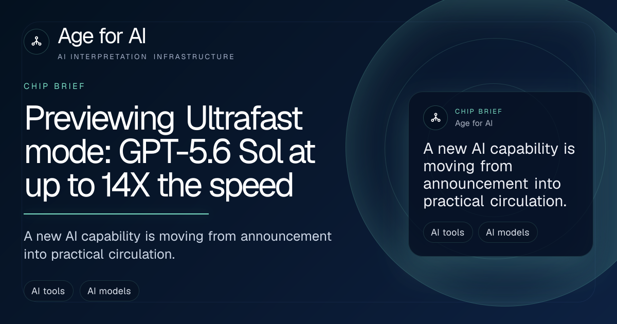 Previewing Ultrafast mode: GPT-5.6 Sol at up to 14X the speed