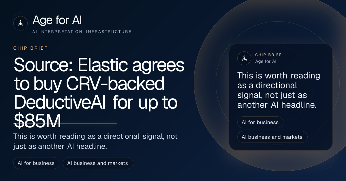 Source: Elastic agrees to buy CRV-backed DeductiveAI for up to $85M