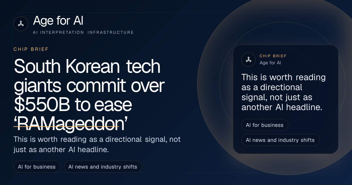 South Korean tech giants commit over $550B to ease ‘RAMageddon’