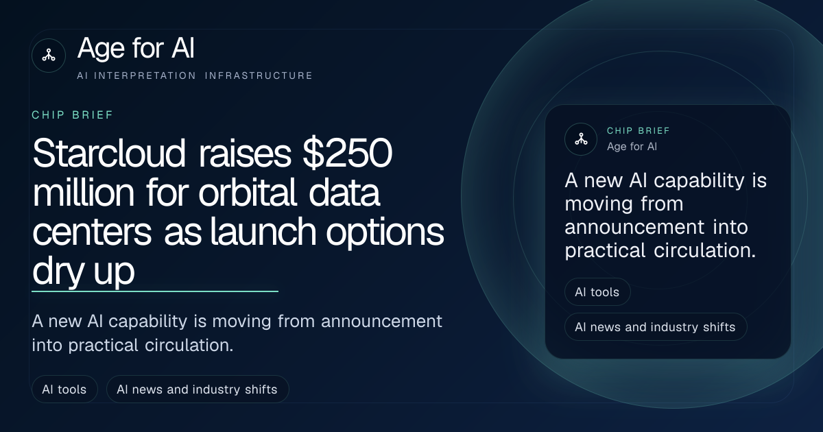 Starcloud raises $250 million for orbital data centers as launch options dry up