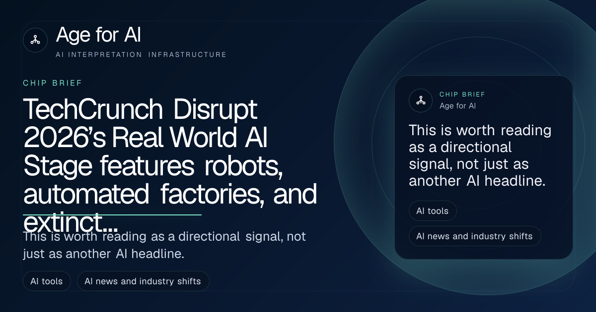 TechCrunch Disrupt 2026’s Real World AI Stage features robots, automated factories, and extinct animals