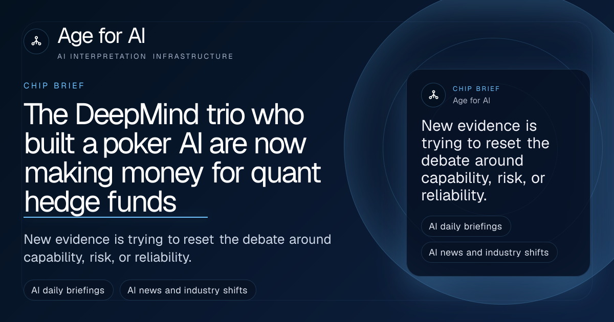The DeepMind trio who built a poker AI are now making money for quant hedge funds