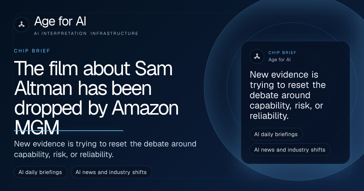 The film about Sam Altman has been dropped by Amazon MGM