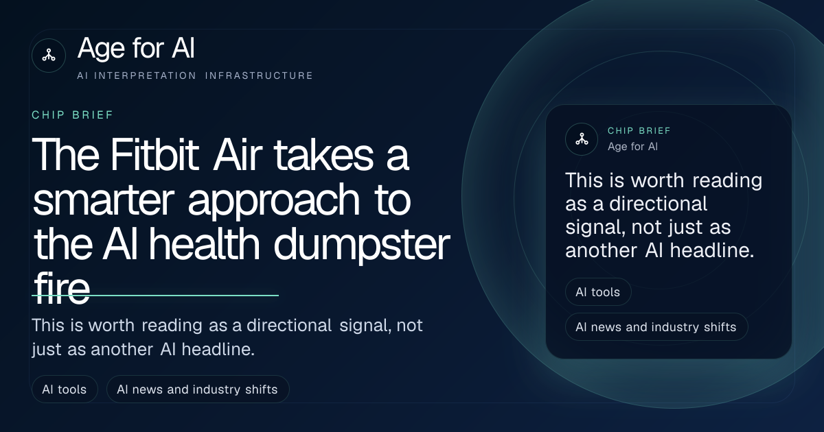The Fitbit Air takes a smarter approach to the AI health dumpster fire