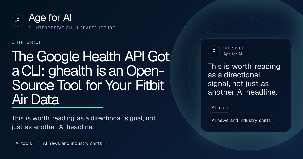 The Google Health API Got a CLI: ghealth is an Open-Source Tool for Your Fitbit Air Data