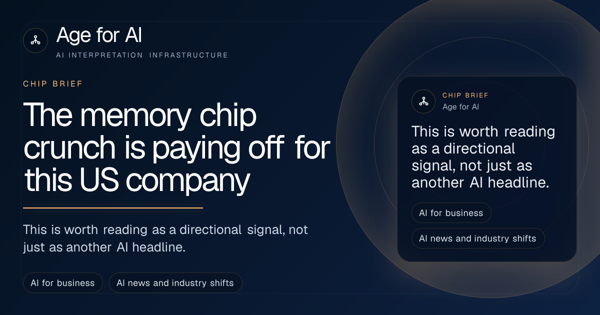 The memory chip crunch is paying off for this US company