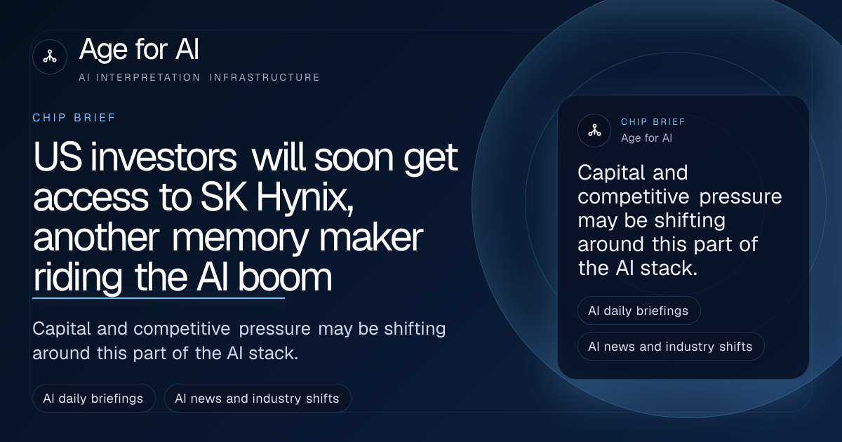 US investors will soon get access to SK Hynix, another memory maker riding the AI boom