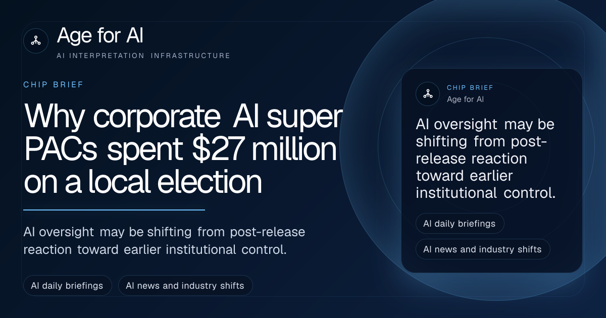 Why corporate AI super PACs spent $27 million on a local election