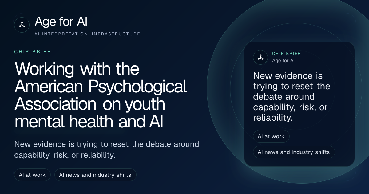 Working with the American Psychological Association on youth mental health and AI