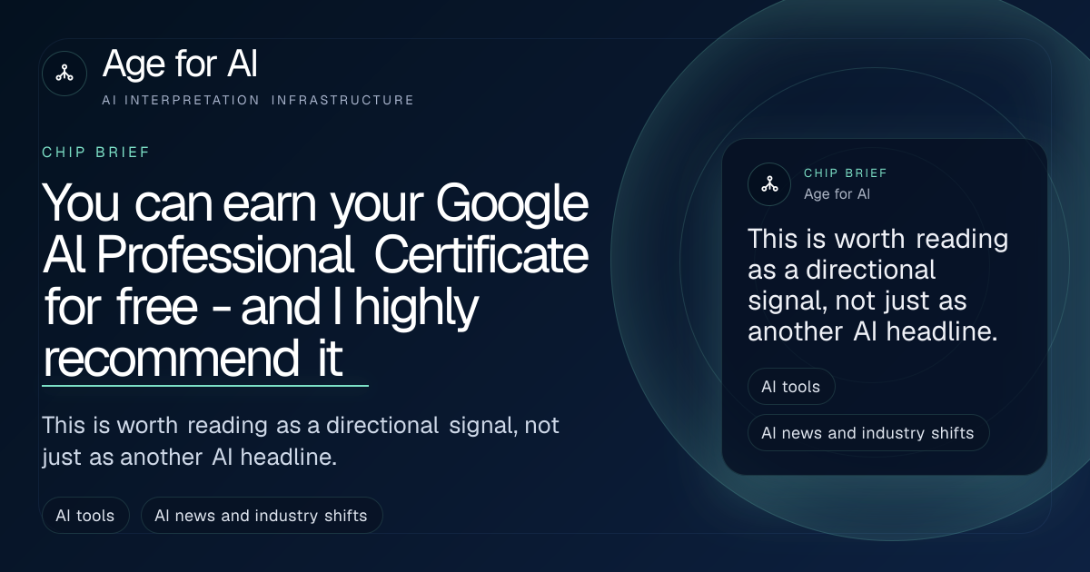 You can earn your Google Al Professional Certificate for free - and I highly recommend it