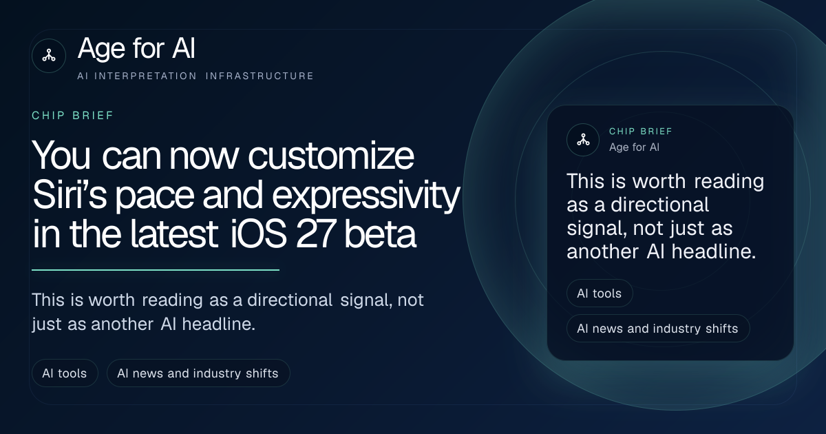 You can now customize Siri’s pace and expressivity in the latest iOS 27 beta