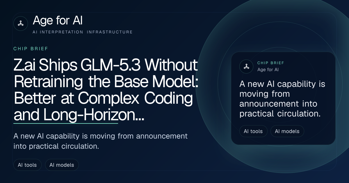 Z.ai Ships GLM-5.3 Without Retraining the Base Model: Better at Complex Coding and Long-Horizon Tasks